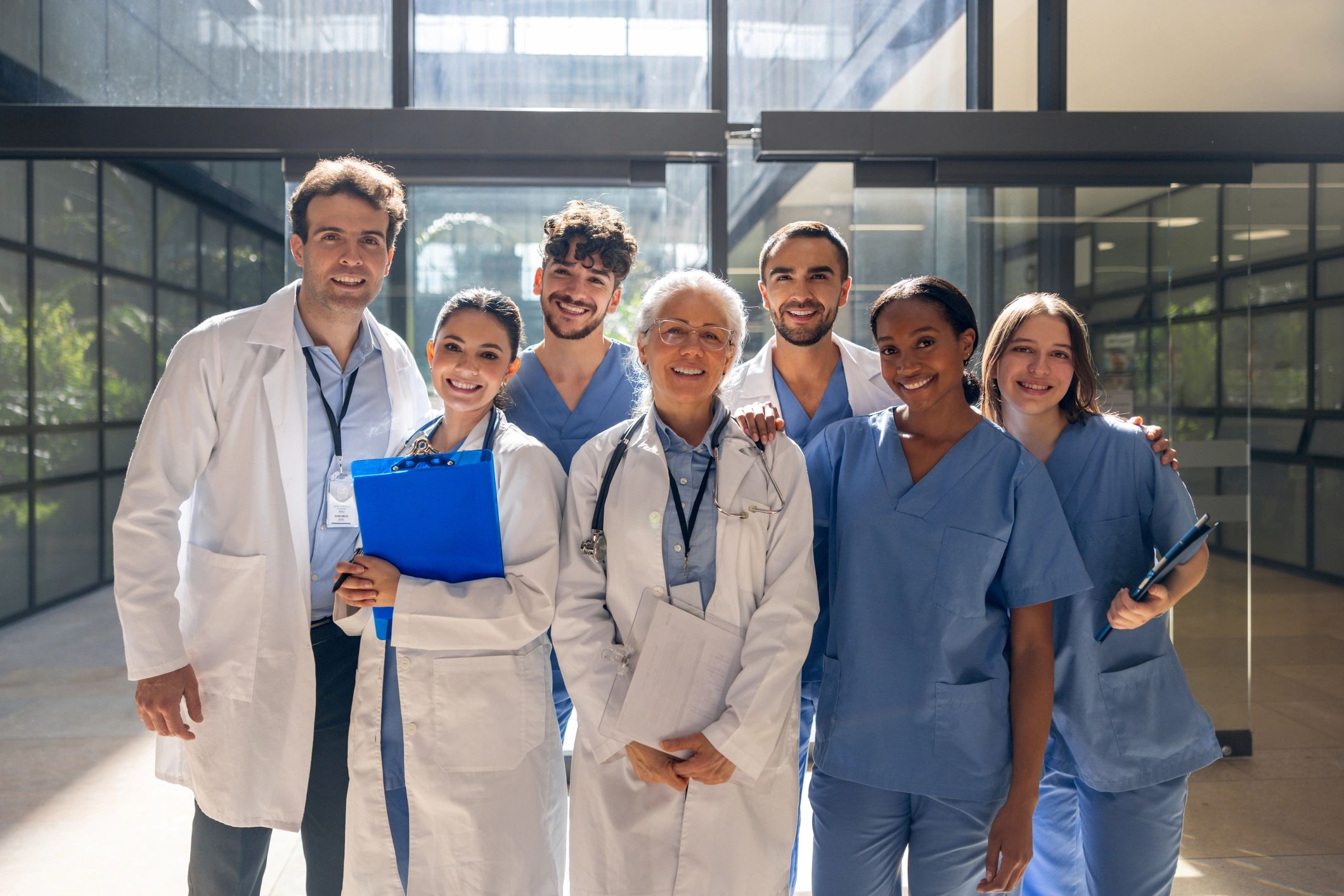 Healthcare team smiling together